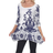 White Mark Women's Yanette Tunic Top - White/Navy
