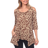 White Mark Leopard Print Cold-Shoulder Tunic - Brown