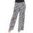 White Shark Solid Palazzo Pants Plus Size - Black/White Paisley