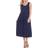 White Mark Women's Tiered Midi Dress - Navy