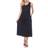 White Mark Women's Tiered Midi Dress - Black