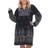 White Shark Embroidered Sweater Dress Plus Size - Black