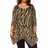 White Mark Women's Cold-Shoulder Shark-Bite Tunic Plus Size - Black/Brown