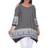 White Mark Women's Cold-Shoulder Shark-Bite Tunic Plus Size - Black/White
