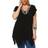 White Mark Embellished Tunic Top Plus Size - Black