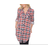 White Mark Plaid Tunic Top - Grey