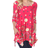 White Mark Women's Rella Tunic Top - Fuchsia Dots