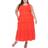 White Mark Scoop Neck Tiered Midi Dress - Red