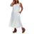 White Mark Scoop Neck Tiered Midi Dress - White