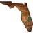 Fan Creations Miami Hurricanes Distressed State with Logo Sign