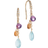 Marco Bicego Paradise Short Drop Earrings - Gold/Diamond Topaz