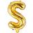 PartyDeco Guld S Bokstavsballong 35 cm