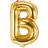 PartyDeco Guld B-Bokstavsballong 35 cm