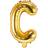 PartyDeco Guld C-Bokstav Ballong 35 cm