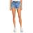 Free People Loving Good Vibrations Cotton Frayed Denim Shorts - Mid Indigo