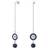 Simran Los Angeles Rams Chain Pierce Shambala Earrings - Silver/Blue/White