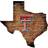 Fan Creations Texas Tech Red Raiders Distressed State with Logo Sign Board