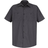 Red Kap Short Sleeve Industrial Stripe Work Shirt - Charcoal with Blue/White Stripe