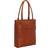 Piel Leather Vertical Laptop Tote - Saddle