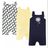 Hudson Baby Cotton Rompers 3-pack - Daisy