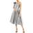 Mac Duggal One-Shoulder A-Line Midi Dress - Silver