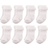 Hudson Rolled Cuff Crew Socks 8-pack - White (10754546)