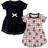 Touched By Nature Girl's Hearts Organic Dress 2-pack - Black