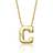 Alex Woo Cleveland Indians Little C Logo 14k Yellow Gold Necklace