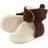 Hudson Baby Fleece Booties - Brown/Cream