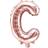 PartyDeco Folie ballong BOKSTAVER Rosaguld, 35 cm C