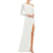 Mac Duggal Off-The-Shoulder Jersey Gown - White