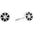 Lund Copenhagen Marguerit Micro Ear Stud - Silver/Black