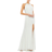 Mac Duggal Beaded Halter Jersey Evening Gown - White