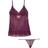 OH LÀ LÀ CHÉRI Valentine Soft Cup Babydoll Chemise & G-String Thong - Italian Plum