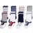 Hudson Knee High Socks 8-Pack - Blue and Red Sneaker Stripe (10754067)