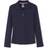 French Toast Girl's Long Sleeve Interlock Knit Polo with Picot Collar - Navy