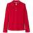 French Toast Girl's Long Sleeve Interlock Knit Polo with Picot Collar - Red