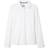 French Toast Girl's Long Sleeve Interlock Knit Polo with Picot Collar - White