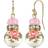 1928 Jewelry Beaded Rose Drop Earrings - Gold/Pink