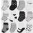 Hudson TerryCrew Socks 12-pack - Grey/Black