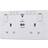 922UWR01 British General Square Edge 13A 2 Gang Switched Socket with