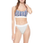 Calvin Klein One Cotton Unlined Bralette - Logo Step Print Seashore Blue