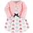 Touched By Nature Floral Dot Organic Cotton Dress & Cardigan Set - Blue