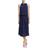 Ramy Brook Audrey Sleeveless Halter Drop Waist Midi Dress - Navy