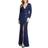 Mac Duggal Embellished Front Slit Long Sleeve Gown - Midnight