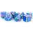 Metal Rainbow with Blue Enamel Polyhedral Metal 16mm Rollespils Terning Sæt Metallic Dice Games