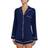 eberjey Gisele Long Sleeve & Shortie Short PJ Set - Navy/Ivory