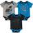 Outerstuff Carolina Panthers Champ Bodysuit Set 3 Pack - Black, Blue, Heathered Gray