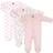 The Peanutshell Sleep N Play Footed Pajamas for Girls 3-pack - Pink Floral