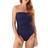 Tommy Bahama Pearl Shirred Bandeau One Piece Swimsuit - Mare Navy